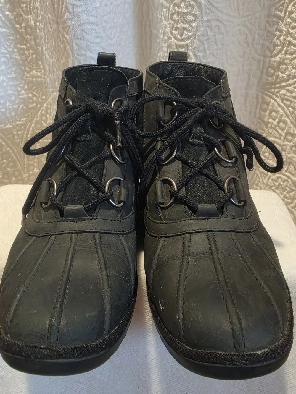 UGG Women's Heather Waterproof Duck Boot 11 Black Outdoor Nature Gorpcore